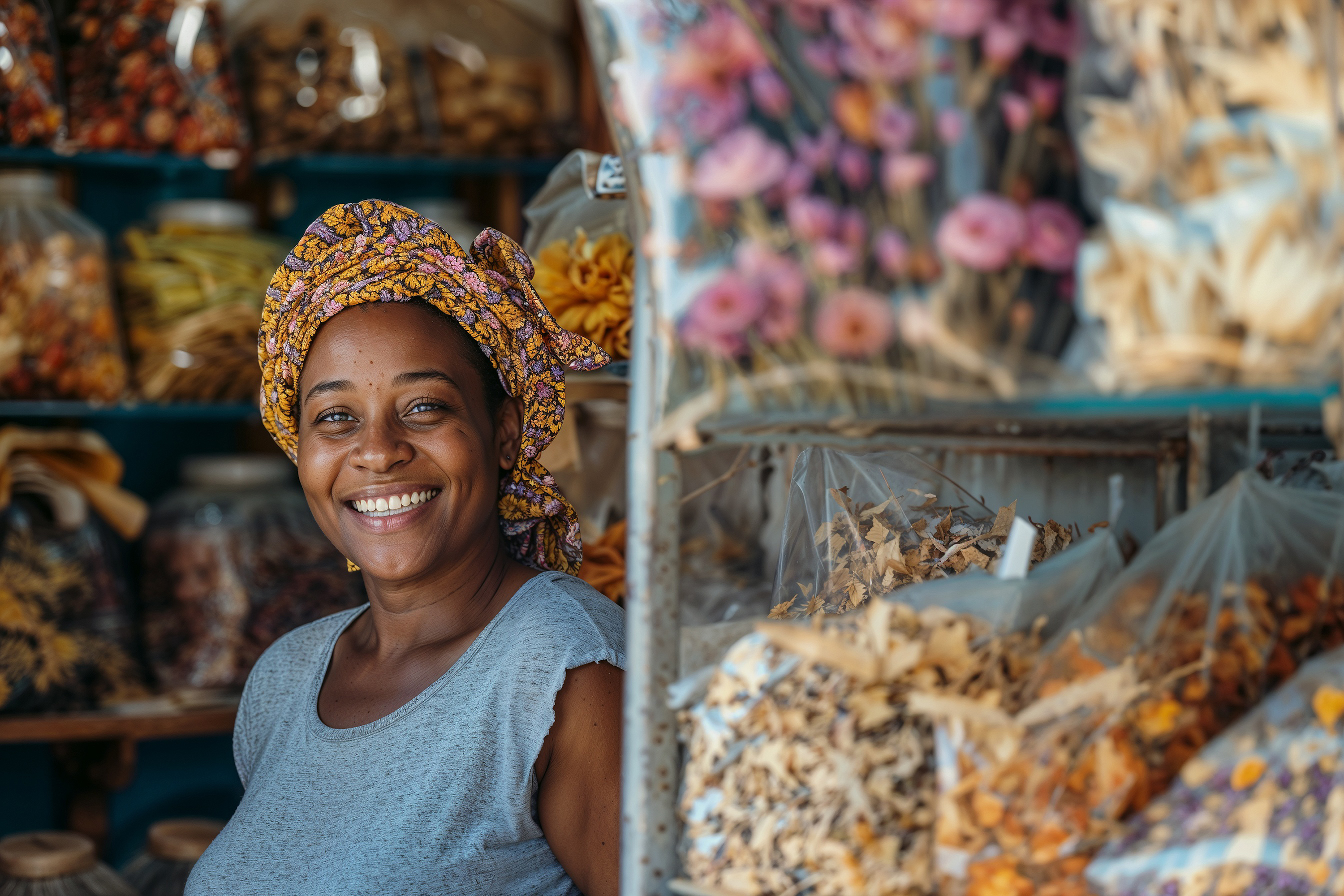 African traders at local market in Kwara